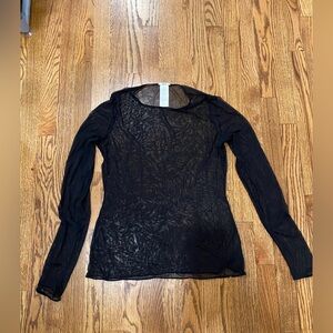 Wolford Tulle Long Sleeve Sheer Pullover: M (Looser Fit)